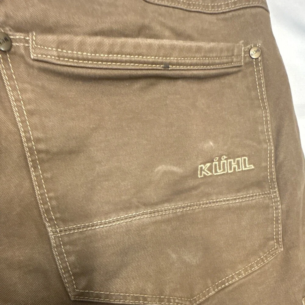 Kuhl Rydr Pants Mens 40x30 Brown Canvas Hiking Workwear Vintage Patina Dye